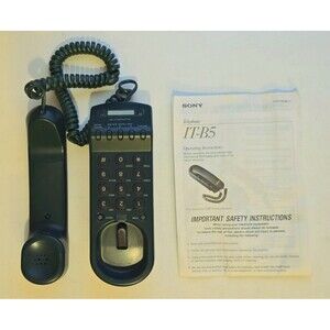 SONY IT-B5 Telephone Vintage 1992 Forest Green Push Button Wall/Desk Hand Set
